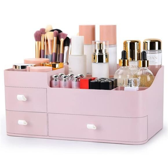 Large Makeup Organizer with Drawers Vanity Storage for Bathroom Countertop - Picture 1 of 7